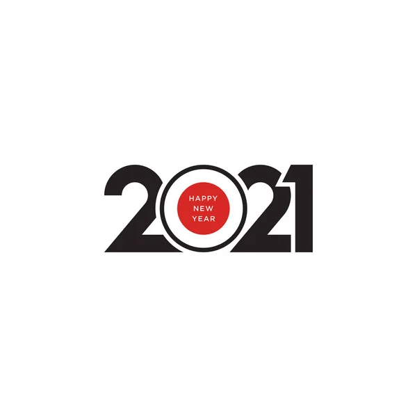 2021 Ikona Logo Šťastný Nový Rok Izolovaný Bílém Pozadí — Stockový vektor