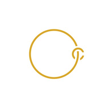 çember halka OC veya CO harf logo tasarım vektörü