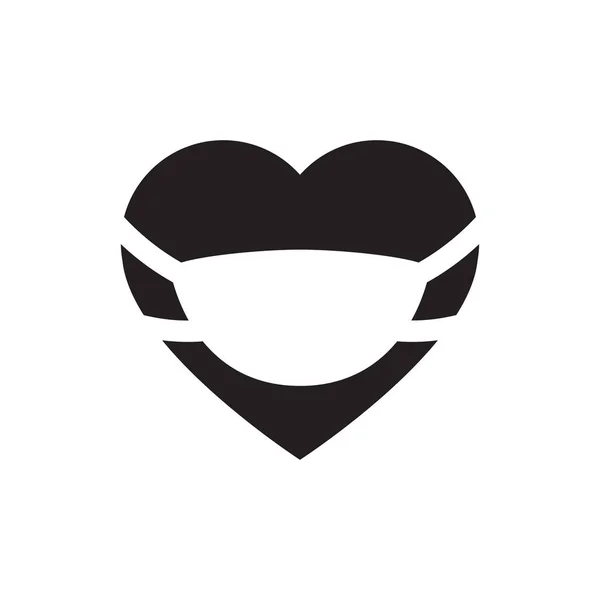 Heart Mask Icon Isolated White Background — Stock Vector