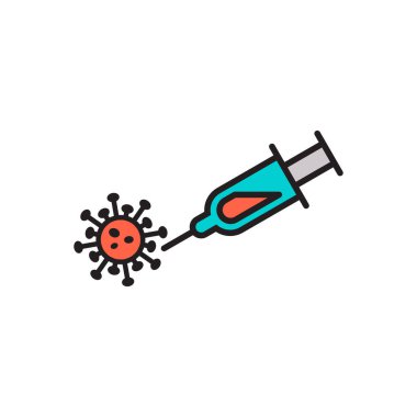 Coronavirus aşısı. Yaratıcı ikon. vektör illüstrasyonu.