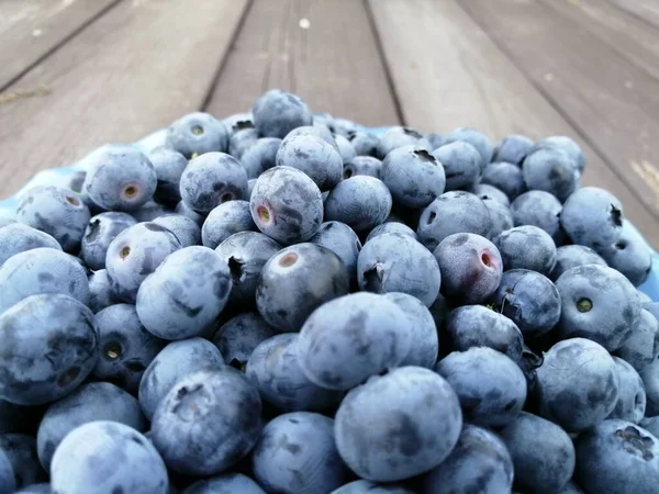 Borstbessen blauw heerlijke bosbessen, gezonde bessen met veel vitaminen — Stockfoto