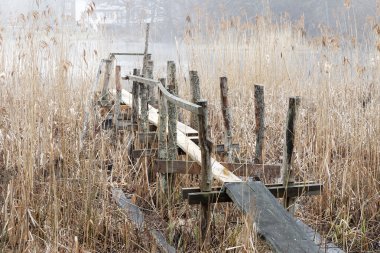 Eski köprünün reed ile önde gelen