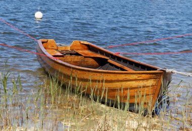 Sıcak akşam reed saman hafif ahşap kayık