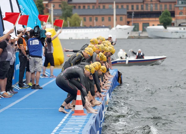 Stockholm Jul 2016 Vrouwelijke Zwemmers Vlak Voor Het Startschot Women — Stockfoto