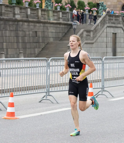 Stockholm Jul 2016 Triathlete Laura Lindemann Ger Running Women Itu — 图库照片
