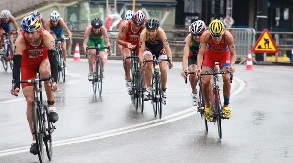 A group of cyckling competitors--2 Stock Picture