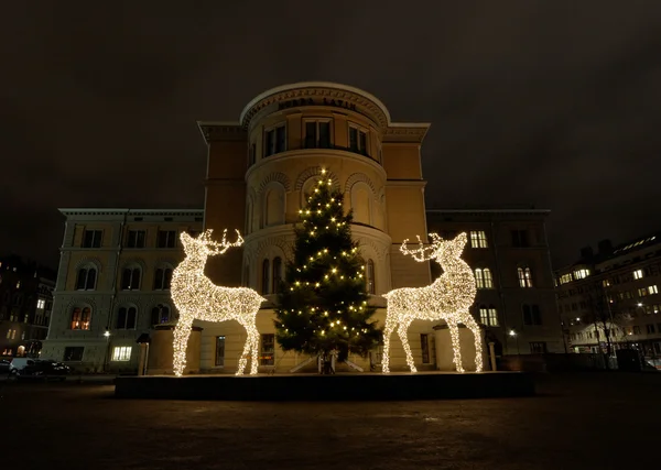 Two Reindeer made of light — Stock Photo, Image