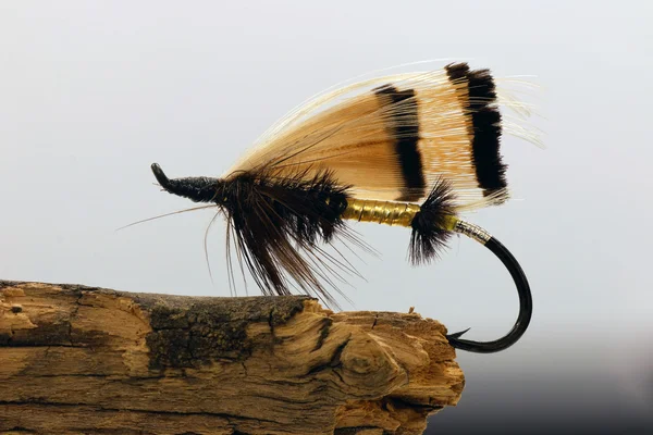 Gyllene flugfiske lure — Stockfoto