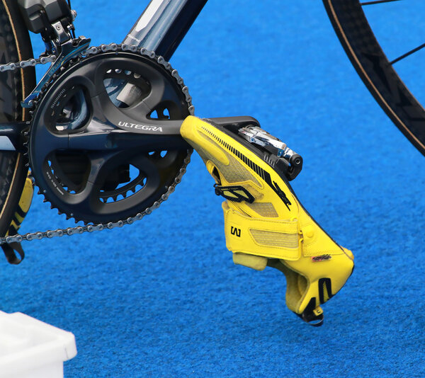 Cycling shoe prepared for triathlon