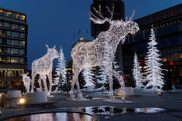 Christmas moose made of light — Stock Photo, Image