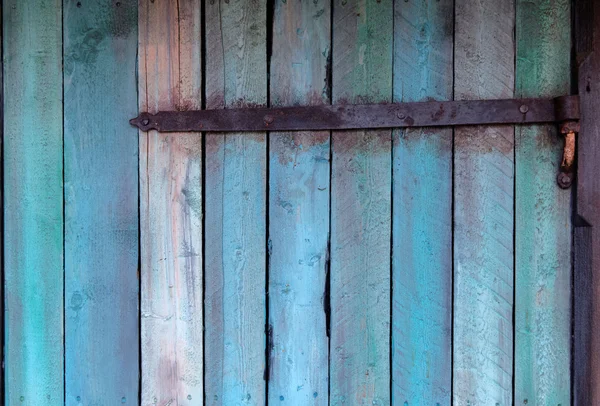 Blue wall made of wood with hinge — Stock Photo, Image