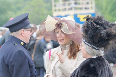 The hat parade at the horse race event