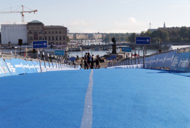 Mavi geçiş bölgesi, city of Stockholm arka plan