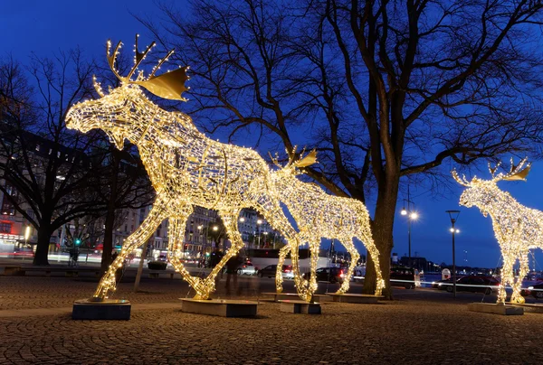 Christmas moose floc made of led light — Stock Photo, Image