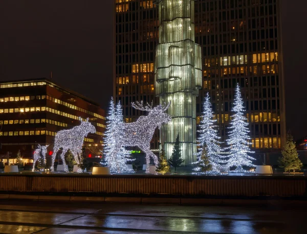 Christmas moose made of light — Stock Photo, Image