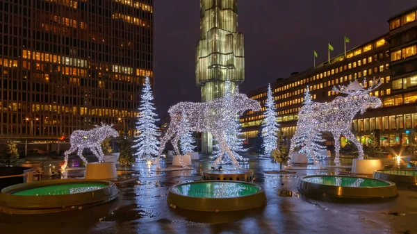 Christmas moose made of light — Stock Photo, Image