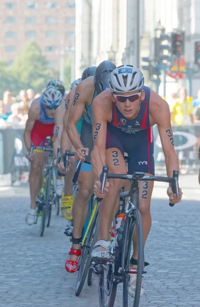Stockholm Svezia Agosto 2015 Joe Malloy Usa Gruppo Concorrenti Triathlon — Foto Stock
