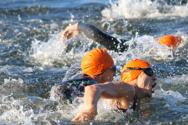 Stockholm Aug 2015 Close Van Zwemchaos Van Mannelijke Zwemmers Met — Stockfoto