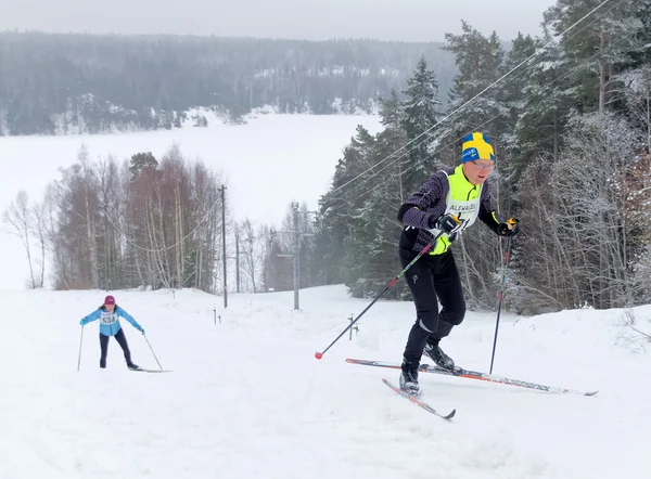 Stockholm Jan 2016 Homem Mais Velho Esquiador Esqui Cross Country — Fotografia de Stock