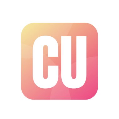 Basit Biçimli CU Harf Logosu Tasarımı