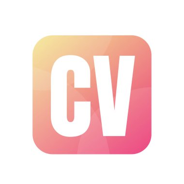 Basit Biçimli CV Harf Logosu Tasarımı