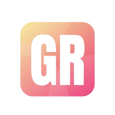 Basit Biçimli GR Harf Logo Tasarımı