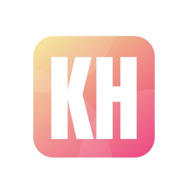 Basit Biçimli KH Harf Logosu Tasarımı