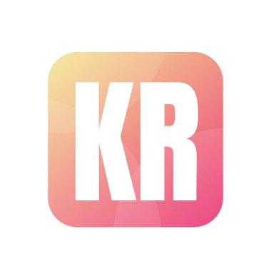 Basit Biçimli KR Harf Logo Tasarımı