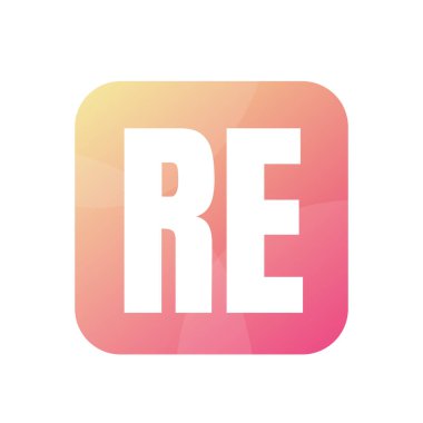 RE Harf Logosu Tasarımı Basit Biçimli