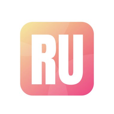 RU Harf Logosu Tasarımı Basit Biçimli