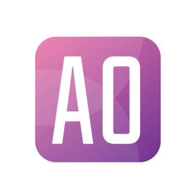 AO Harf Logosu Tasarımı Basit Biçimli