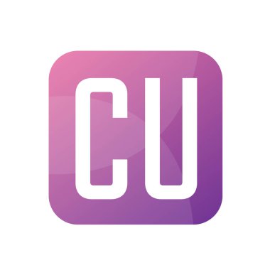Basit Biçimli CU Harf Logosu Tasarımı