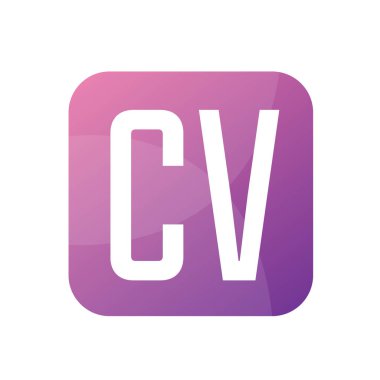 Basit Biçimli CV Harf Logosu Tasarımı