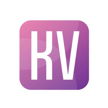 Basit Biçimli KV Harf Logo Tasarımı