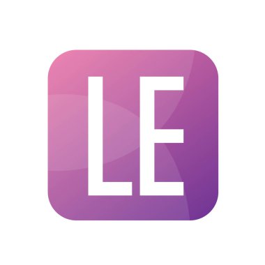 LE Harf Logosu Tasarımı Basit Biçimli