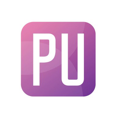 Basit Biçimli PU Harf Logosu Tasarımı