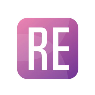 RE Harf Logosu Tasarımı Basit Biçimli