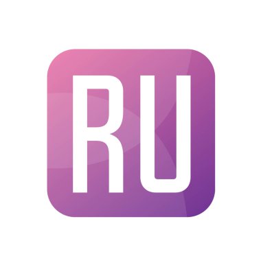 RU Harf Logosu Tasarımı Basit Biçimli