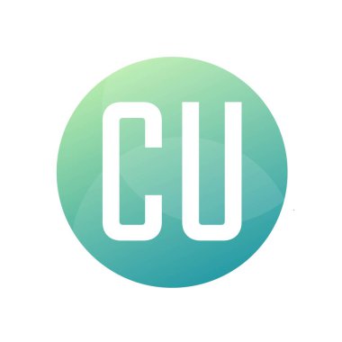 Basit Biçimli CU Harf Logosu Tasarımı