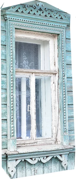 Ornament Aus Dem Jahrhundert Zum Schutz Des Fensters Auf Hellblauem — Stockfoto