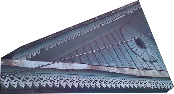 Çatının Mavi Koruyucu Süsü Tavan Arasındaki Sembolik Güneş — Stok fotoğraf