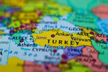 Ankara, coğrafi haritada Türkiye 'nin başkenti