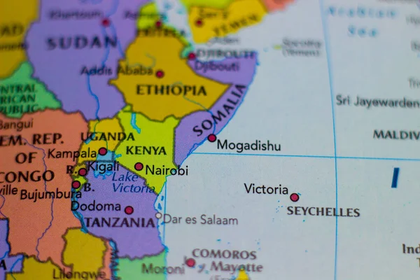 Mogadíscio Capital Cidade Mais Populosa Somália Mapa Geográfico — Fotografia de Stock