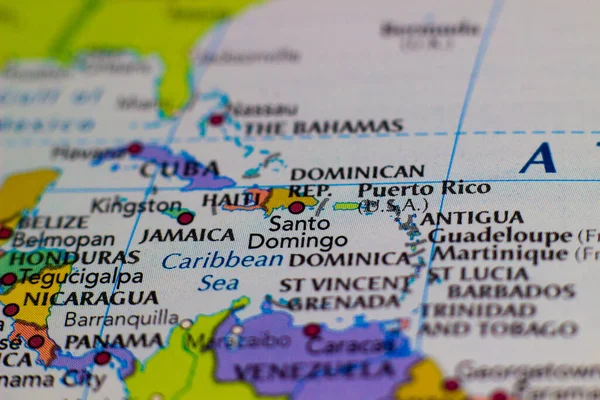 Санто Доминго Столица Крупнейший Город Доминиканской Республики Географической Карте — стоковое фото