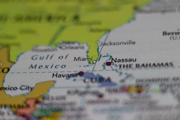 Miami Ciudad Estados Unidos Mapa Geográfico — Foto de Stock