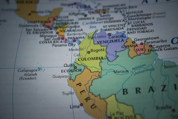Colombia Mapa Político Mundial — Foto de Stock