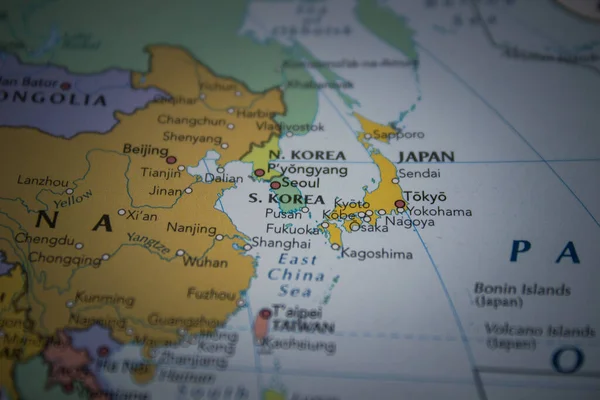 Sydkorea Den Politiska Världskartan — Stockfoto