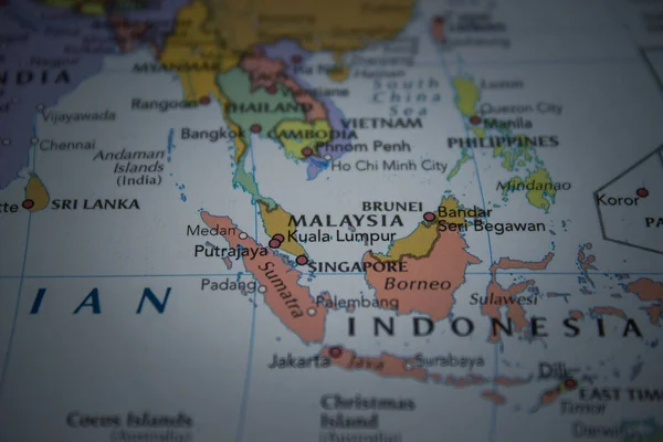 Malaysia Political World Map — Stock Photo, Image