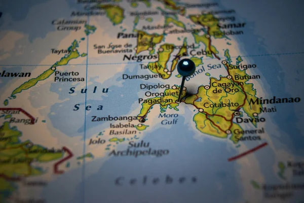 Pagadian 菲律宾城市 被地图夹住了 — 图库照片