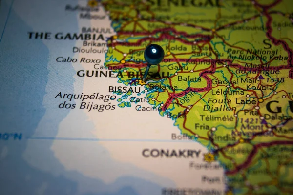 Bissau Capital Guinea Bissau Mapa Geográfico — Foto de Stock
